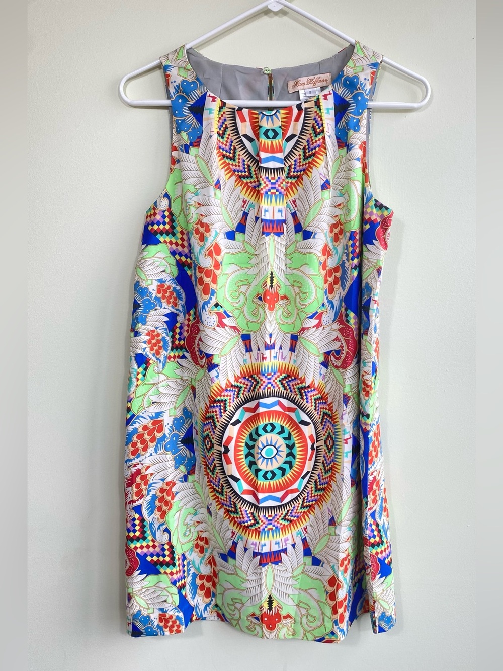 Mara Hoffman Sleeveless Multicolor Print Shift Dress size small